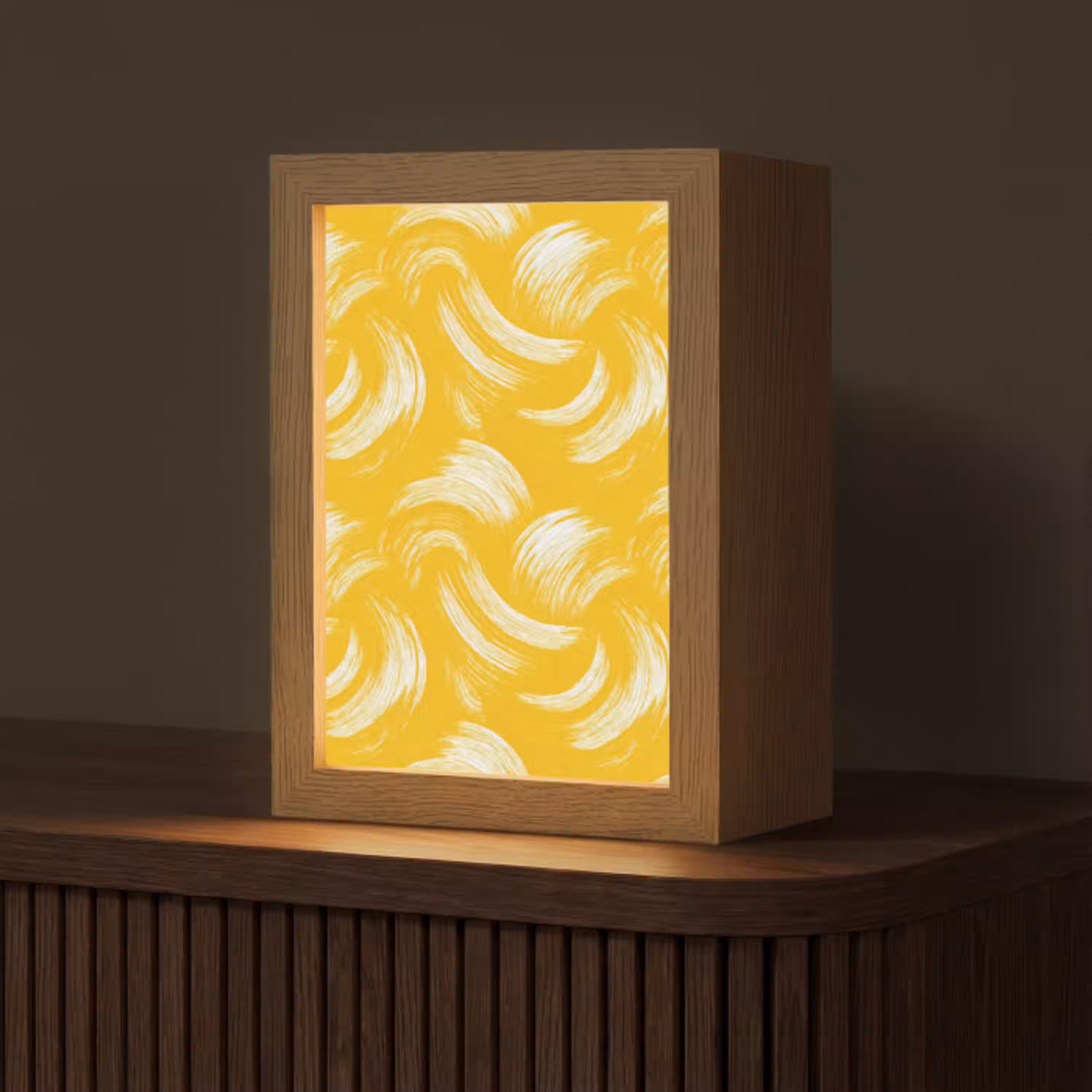Verfstreken - Abstract - Dynamisch - Geel Light Box met kabel (Tafellamp) klein 925 -z3d_website