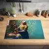 Melkmeisje - Amandelbloesem - Van Gogh - Vermeer - Schilderij - Oude meesters Inductie beschermer vinyl 3mm klein -sfeer5