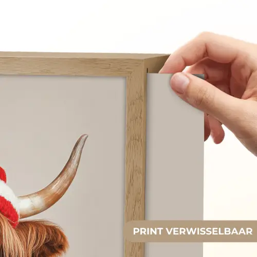 Schotse Hooglander - Kerst - Muts - Trui - Winter Light Box met batterij (Wandlamp) middel -USP_websiteprintNL