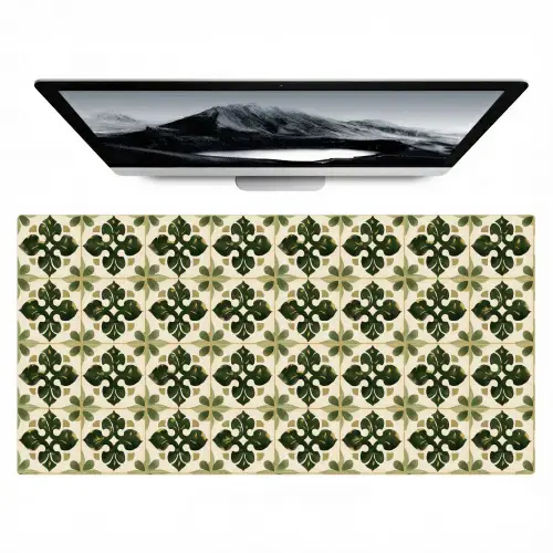 Patroon - Tegel - Groen Muismat XXL klein 681 -zzz3d