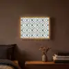 Grafisch - Tegel - Blauw Light Box met batterij (Wandlamp) middel 907 -sfeer4