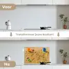 Wereldkaart - Zand - Kleurrijk - Zomer keuken achterwand spatscherm klein -voor_na_NL