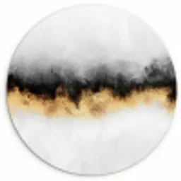 Goud - Chic - Abstract - Zwart - Wit - Luxe Wandcirkel kunststof plaat 5mm dik klein -3d