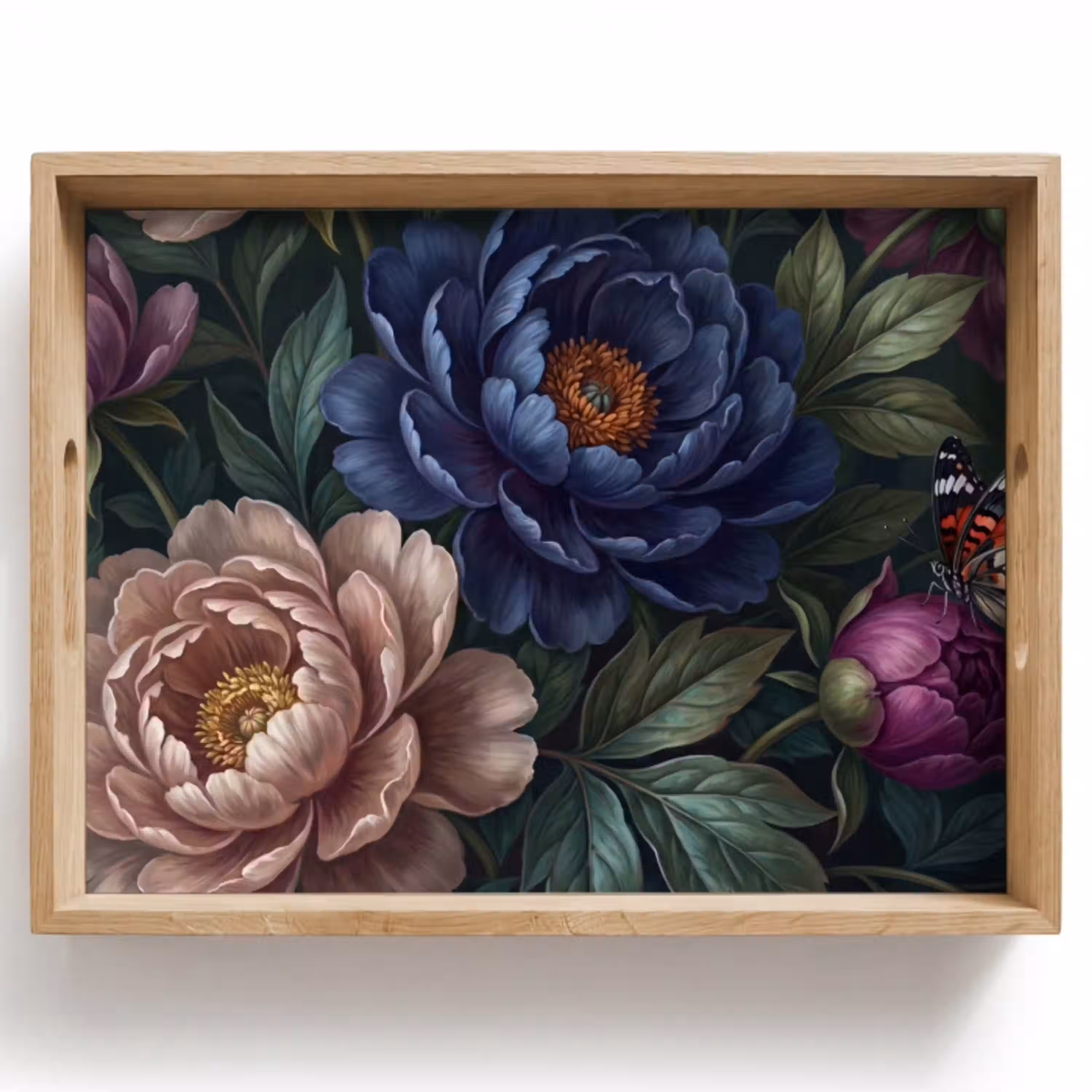 Bloemen - Vlinder - Natuur - Modern - Paars Dienblad Rechthoek middel -z3d_shopping