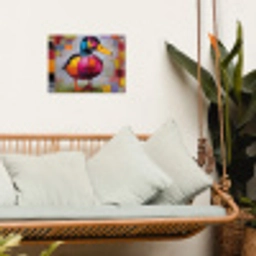 Eend - Vlakken - Abstract - Kleurrijk tuinposter los doek klein -sfeer7
