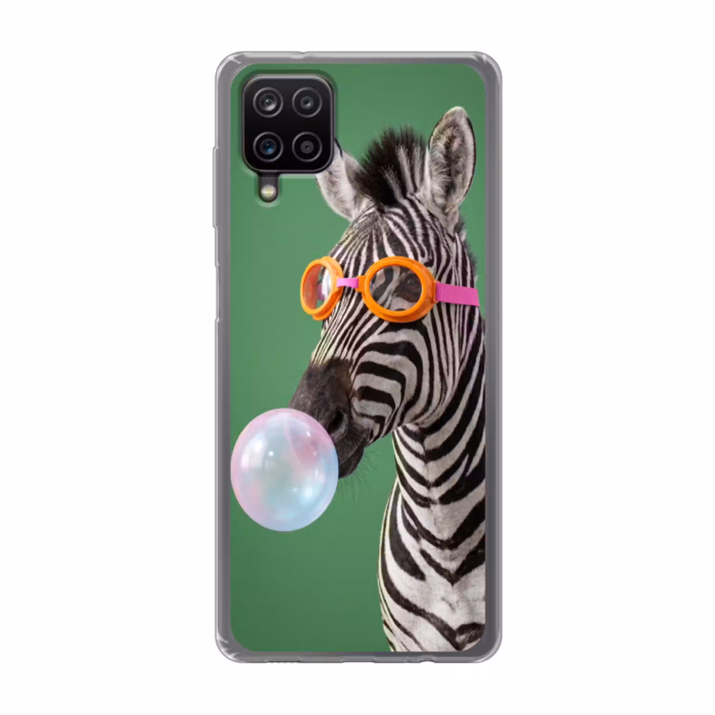 Dier - Bril - Bel - Modern - Groen Telefoonhoesje Samsung Galaxy A12 klein -3d
