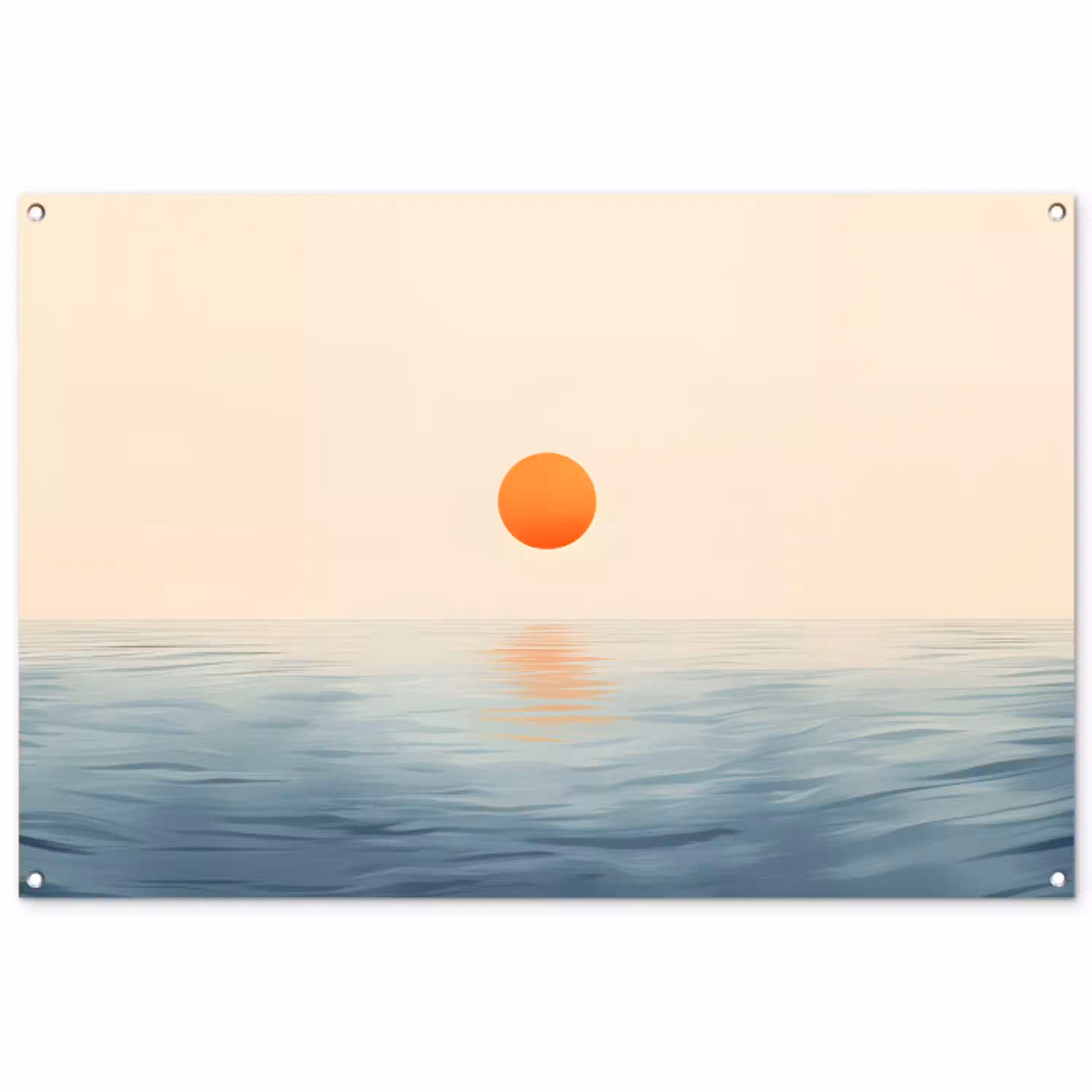 Zon - Oranje - Zee tuinposter los doek groot -3d