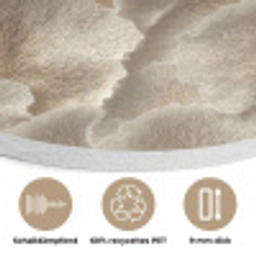 Waaierstructuren - Beige - Vezeltextuur Akoestische PET Vilt - Rond klein 838 -closeup_DE