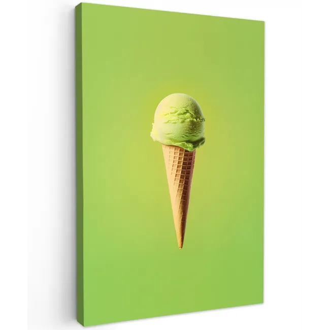 Hoorntje - Schepijs - Groen Tuinposter op houten frame 2 cm dik klein -3d