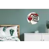 Wijnfles - Quote - Rood - Glas Wandcirkel aluminium klein -slaapkamer