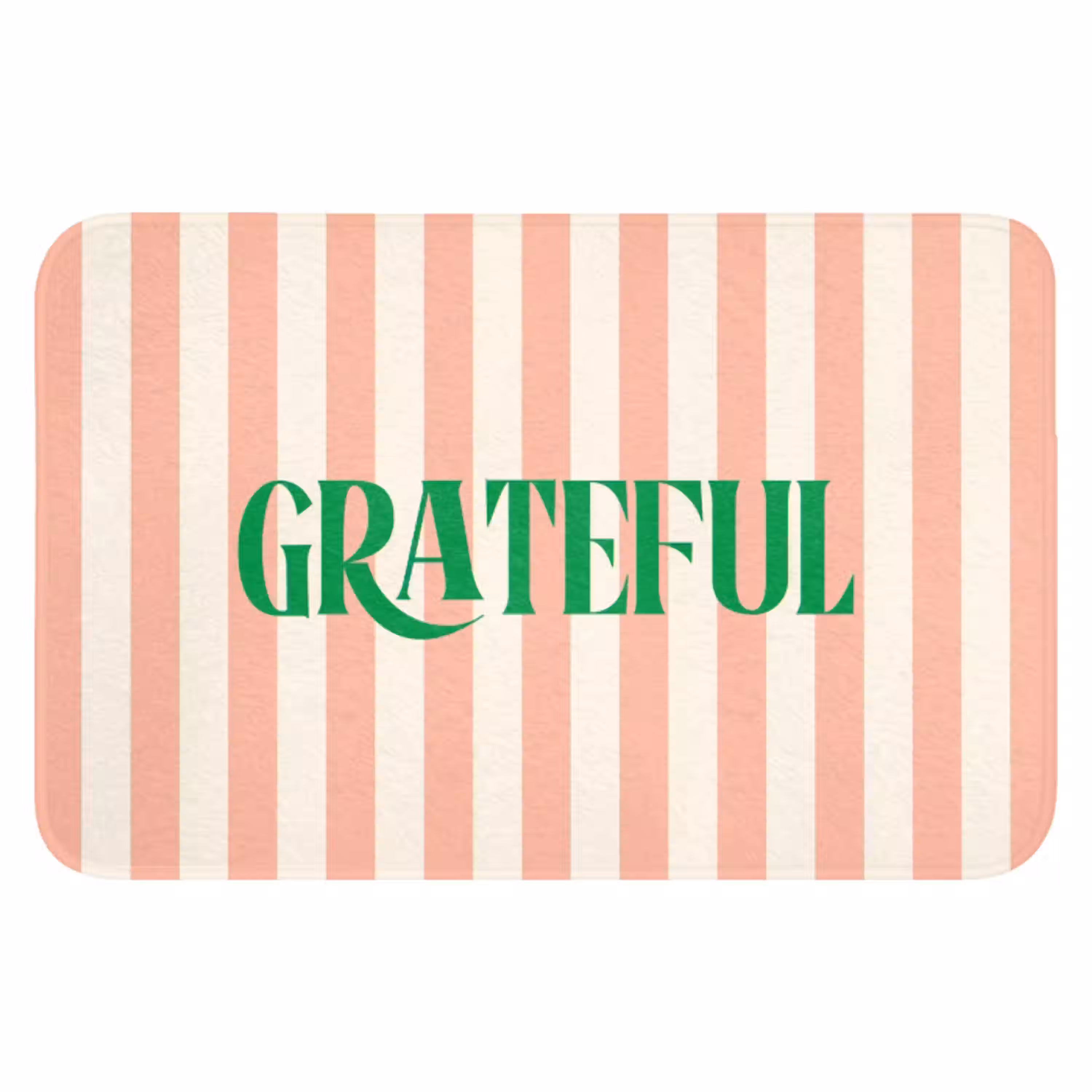 Zachtroze - Groen - Strepen - Grateful WCmat klein -3d
