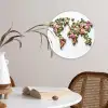 Wereldkaart - Kleurrijk - Bloemen - Lente Wandcirkel kunststof plaat 5mm dik klein -sfeer4
