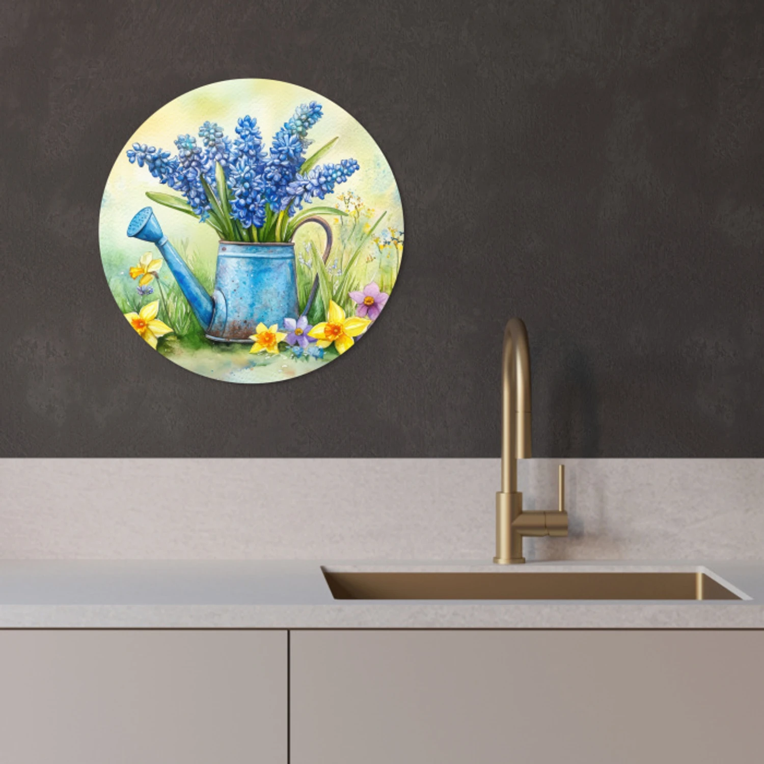 Gieter - Lavendel - Bloesems KitchenYeah - Keuken - Wandcirkel Forex klein -sfeer1