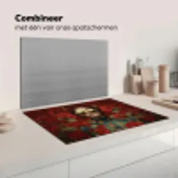 Bloemen - Dieprood - Zonnebril - Vrouw Inductie beschermer vinyl 3mm klein -wsfeer7_website