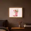 Cowboylaarzen - Roze - Boeket - Bloemen Light Box met batterij (Wandlamp) middel -sfeer4