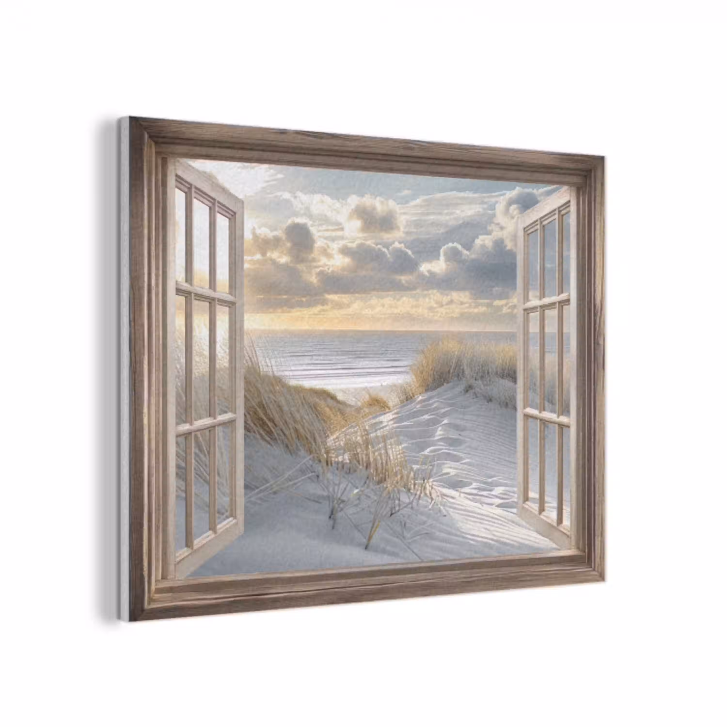 Doorkijk - Strand - Duinen - Zee - Natuur PET vilt klein -3d