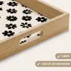 Grafisch - Madeliefjes - Zwart - Beige Dienblad Rechthoek middel 911 -USP_HandgreepDE