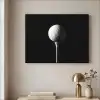 Golfbal - Minimalistisch - Wit Textielframe zwart klein -sfeer2