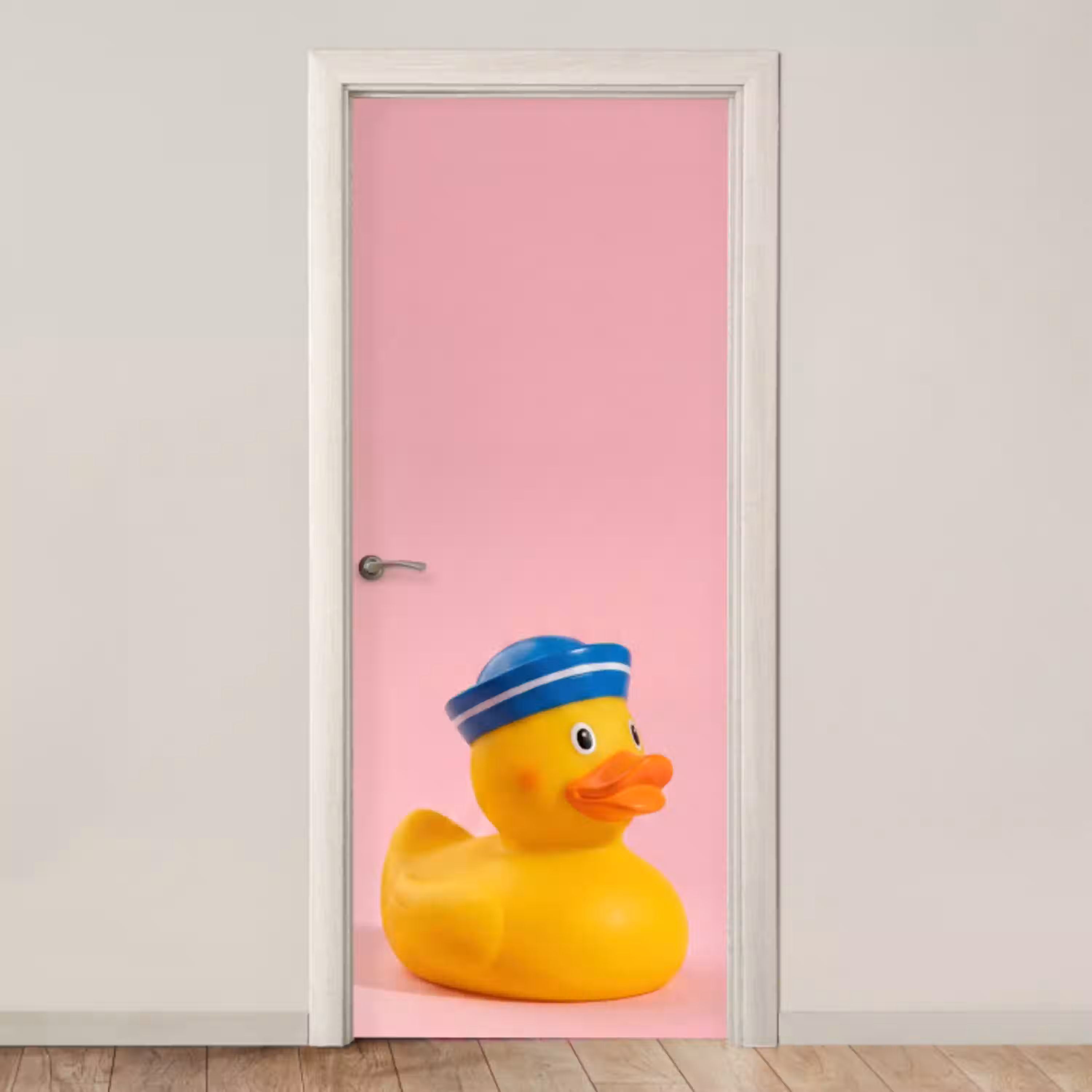 Matroos - Eend - Roze deurposter klein -3d_beige