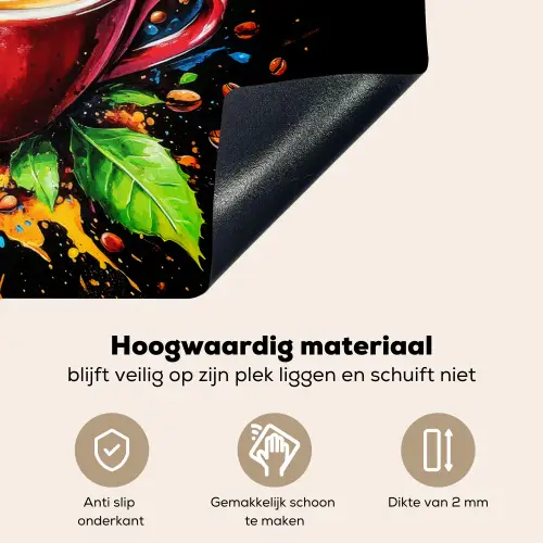 Koffie - Graffiti - Drinken - Abstract Inductie beschemer met haakjes klein -ky-onderkant-nl