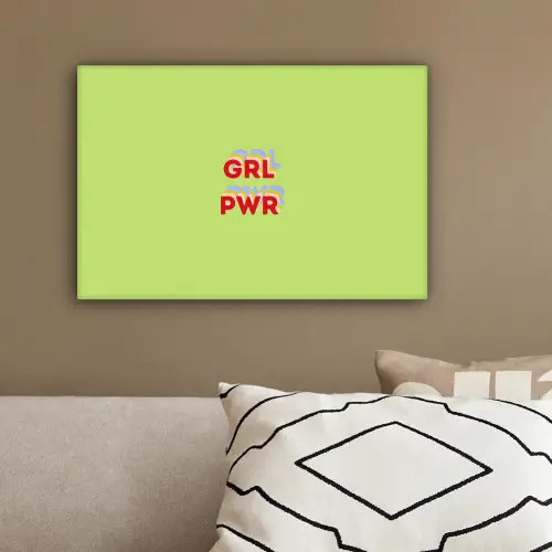 Grl pwr - Groen - Rood - 3D canvas 2cm klein -sfeer3
