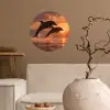 Dolfijnen - Zee - Realistisch Wandcirkel behangsticker klein -sfeer1