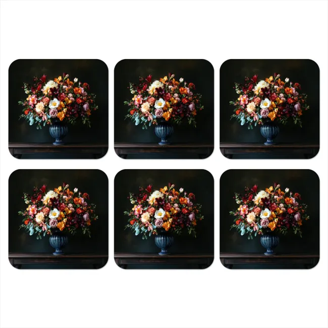 Coaster - Large - Flowers - Vase - Bouquet