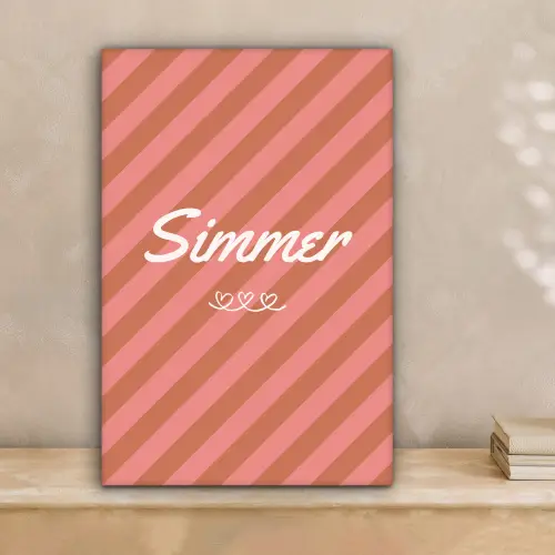 Simmer - Hartjes - Strepen - Roze canvas 2cm klein -sfeer1