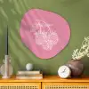 Frambozen - Steel - Getekend - Roze Wandcirkel Organisch Plexiglas middel -sfeer2
