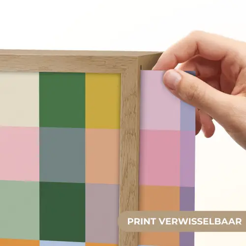 Blokken - Vierkant - Patroon - Gekleurd Light Box met batterij (Wandlamp) middel -USP_websiteprintNL