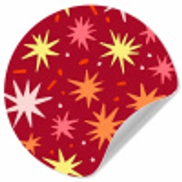 Sterren - Speels - Rood Wandcirkel behangsticker klein 186 -3d