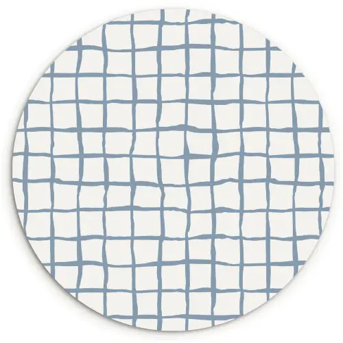 Patroon - Raster - Blauw - Grijs Wandcirkel plexiglas klein 852 -3d