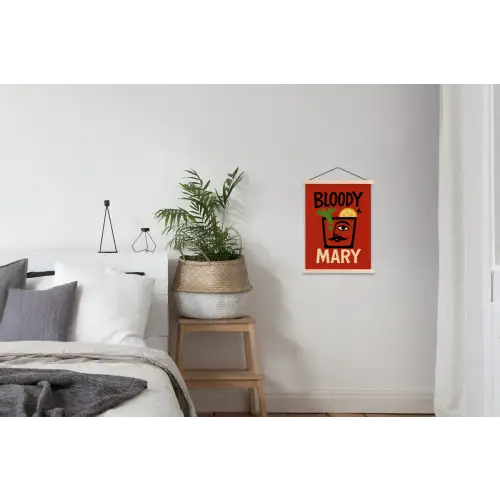 Cocktail - Art - Rood textielposter latten blank klein -woonkamer