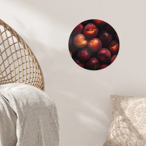 Fruit - Close up - Nectarines Wandcirkel behangsticker klein -sfeer4