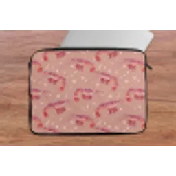 Garnalen - Stippen - Roze laptophoes neopreen klein 279 -tafel
