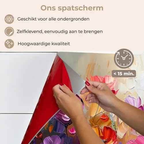 Bloemen - Botanisch - Kunst - Roze - Natuur keuken achterwand spatscherm klein -spatscherm_NL
