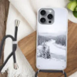 Rivier - Bevroren - Landschap - Winter Hoesje iPhone 16 Pro Max met koord klein -sfeer4