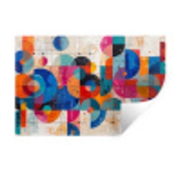 Kunst - Geometrisch - Abstract - Kleurrijk Muursticker klein -3d