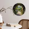 Doorkijk - Tuinboog - Bloemen - Natuur - Pad Wandcirkel kunststof plaat 5mm dik klein -sfeer4