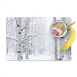 Berkenbomen - Sneeuw - Winter - Bos - Wit Placemat vinyl groot -zzzproduct_Kitchenyeah-website
