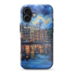 Grachten Amsterdam - Huizen - Stad - Kleurrijk Toughcase MagSafe Apple iPhone 17 klein -3d