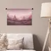 Landschap - Mistig - Roze Wandkleed katoen klein -sfeer4