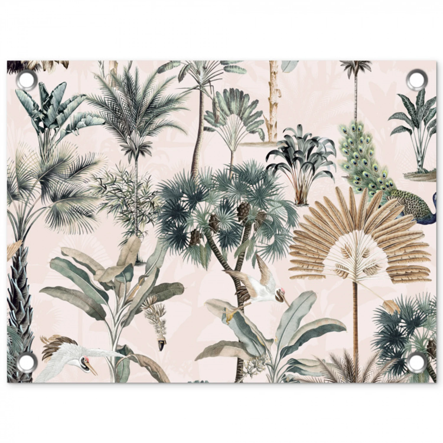 Bladeren - Monstera - Jungle - Tropical tuinposter los doek klein -3d