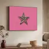 Ster - Luipaard - Print - Roze Textielframe - compleet frame klein -sfeer3