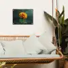 Bloemblaadjes - Afrikaan - Oranje - Wazig tuinposter los doek klein -sfeer7