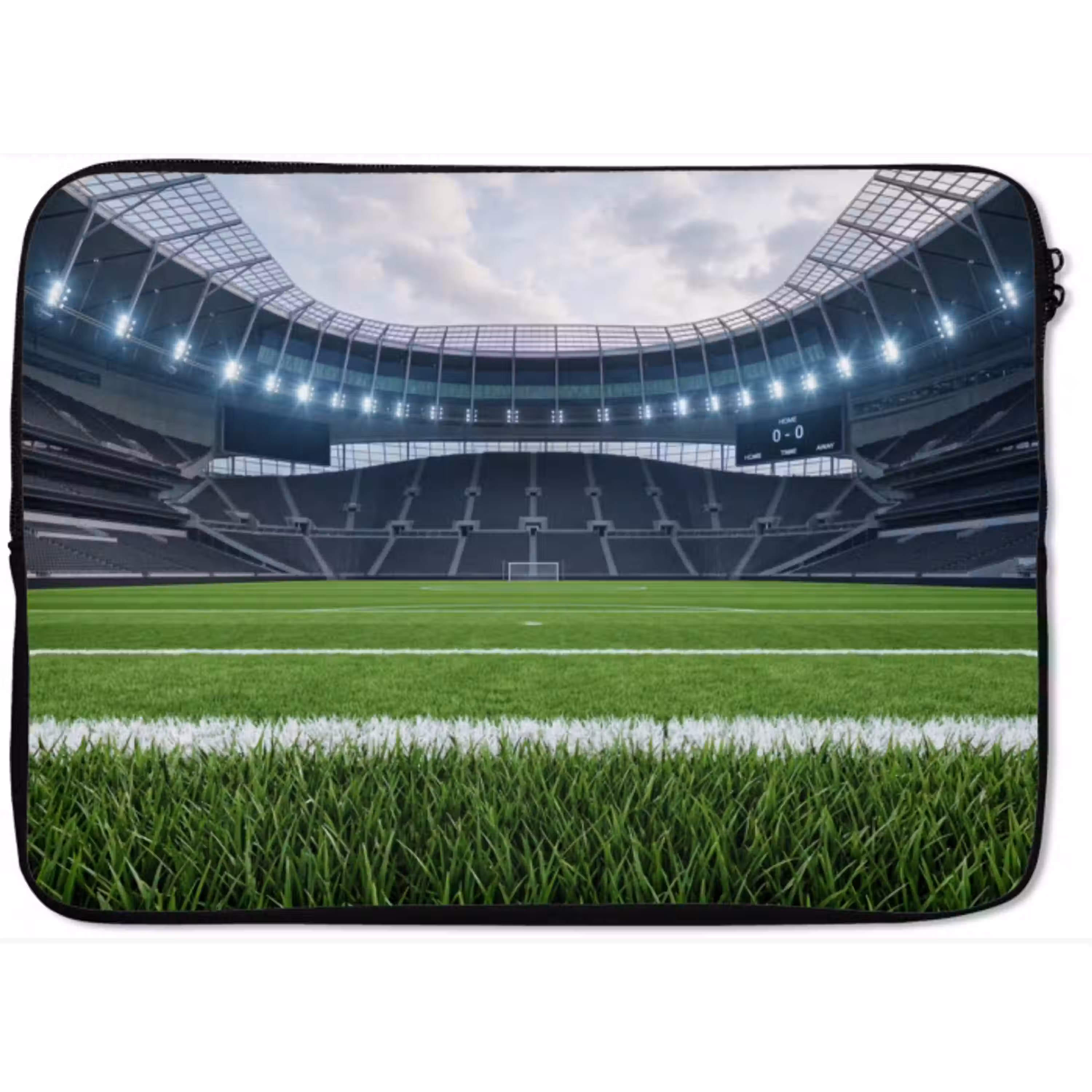Voetbal - Stadion - Sport - Groen laptophoes neopreen klein -zkaufland3dotto