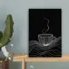 Lijntekening - Koffiekop - Zwart canvas 2cm klein -sfeer4
