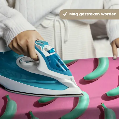 Bananen - Patroon - Blauw - Roze Wandkleed katoen klein -sfeer9