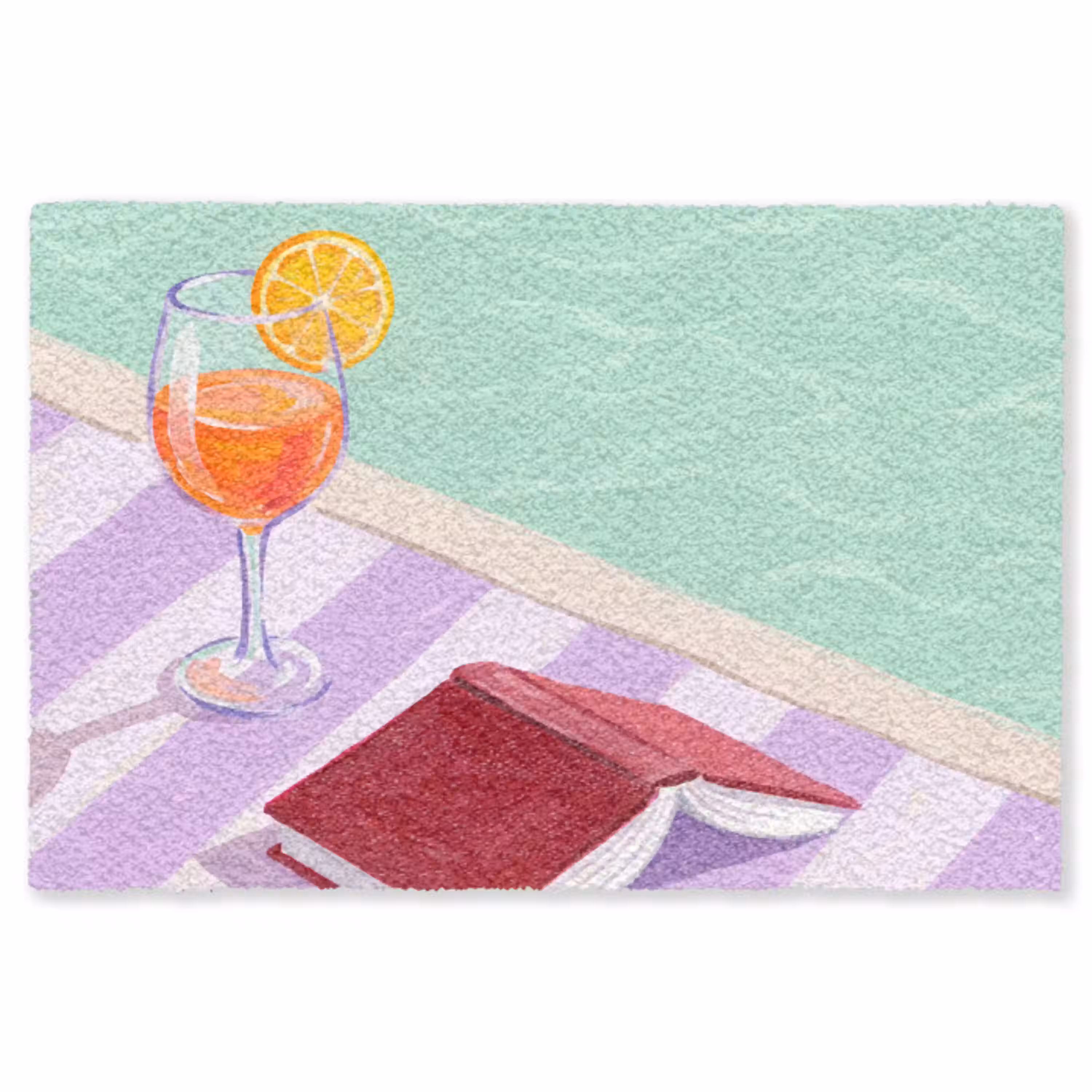 Cocktail - Zwembad - Zomer Vloerkleed Rechthoek klein -3d