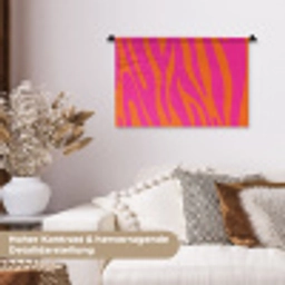 Zebraprint - Roze - Oranje - Dierenprint Wandkleed katoen klein -tsfeer1_DE